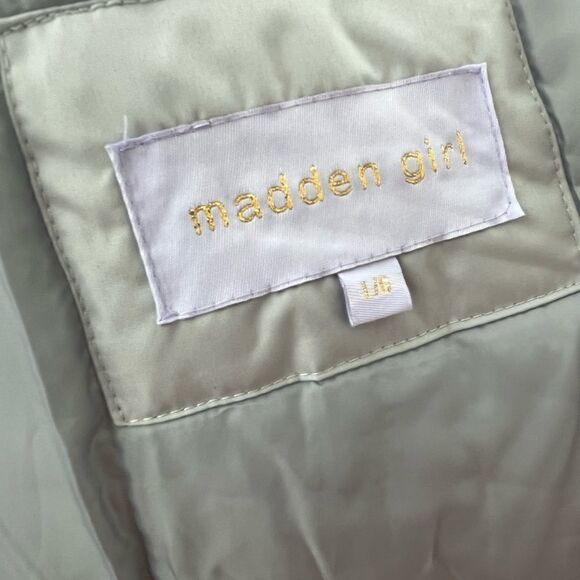 New with tags Madden Girl gray parka coat with removable hood, size Large - Picture 10 of 12